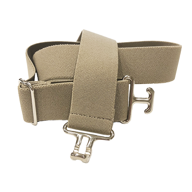 Khaki + Silver Elastic Belt